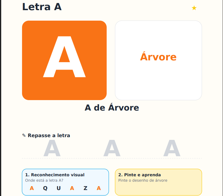 Exemplo de atividade do Caderno do Alfabeto com a letra E
