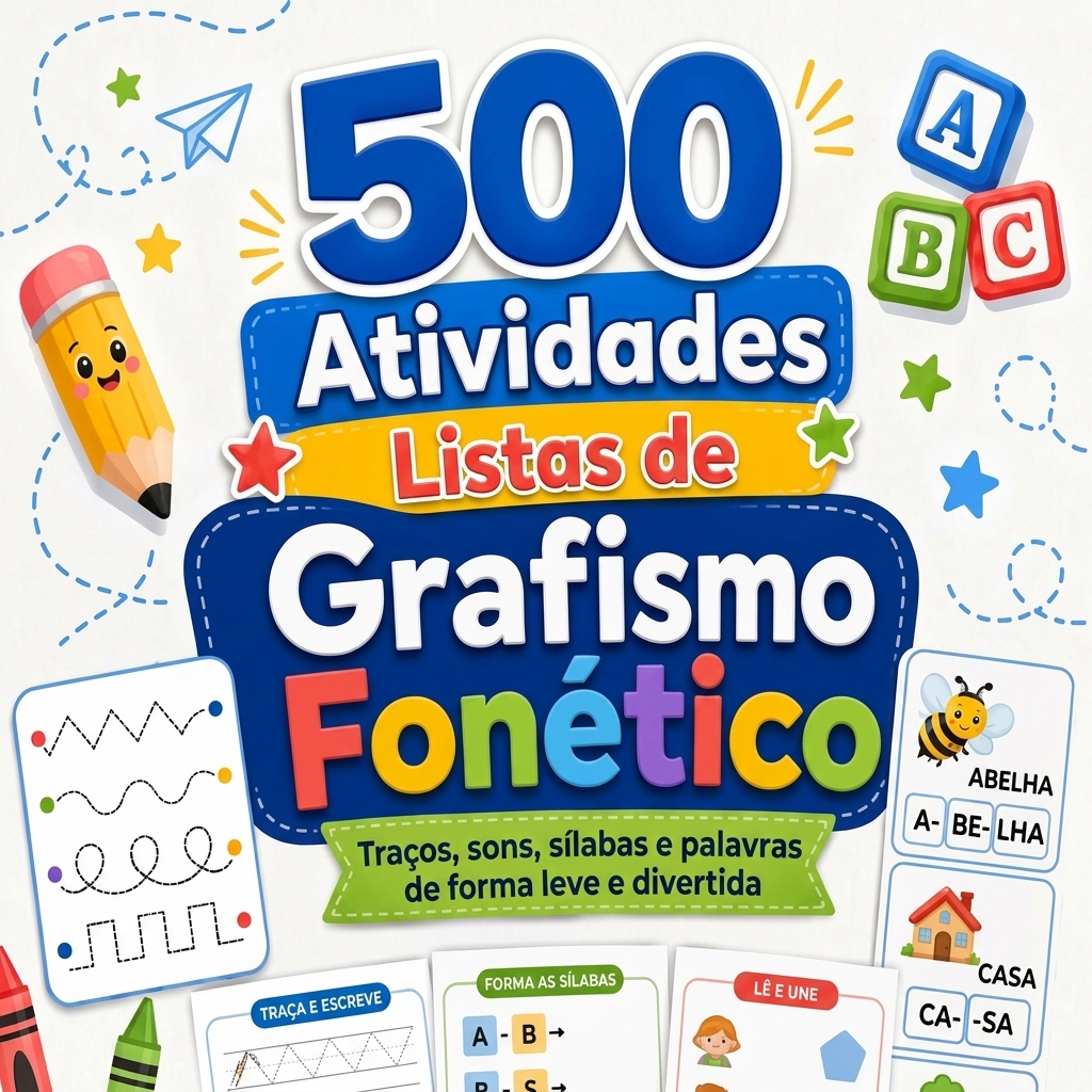 Kit de 500 atividades de grafismo fonético